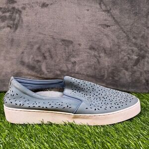 Vionic Midi Perf Blue Leather Perforated Slip On Comfort Casual‎ Shoes Womens 11